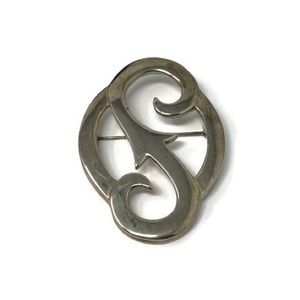 SOLD Designer✨GIVENCHY✨Retro 1980s Silver Tone Scroll Brooch Pin